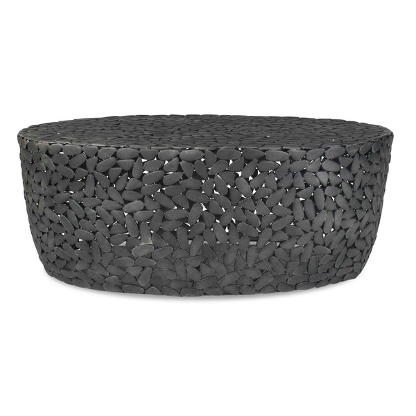 Uttermost Rivington Outdoor Coffee Table - Durable Weather-resistant Design With Unique River Rock Style Black Aluminium 50221