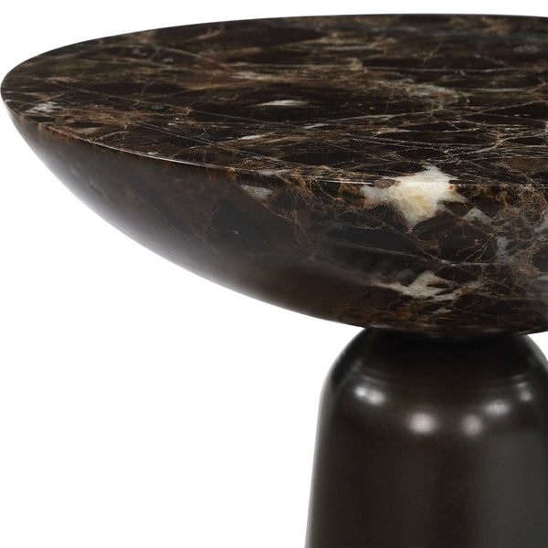 Uttermost Hastings Brown Marble Accent Table - Elegant Iron Base With Unique Natural Stone Design Brown Marble,Iron 50186