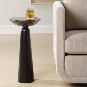 Uttermost Hastings Brown Marble Accent Table - Elegant Iron Base With Unique Natural Stone Design Brown Marble,Iron 50186