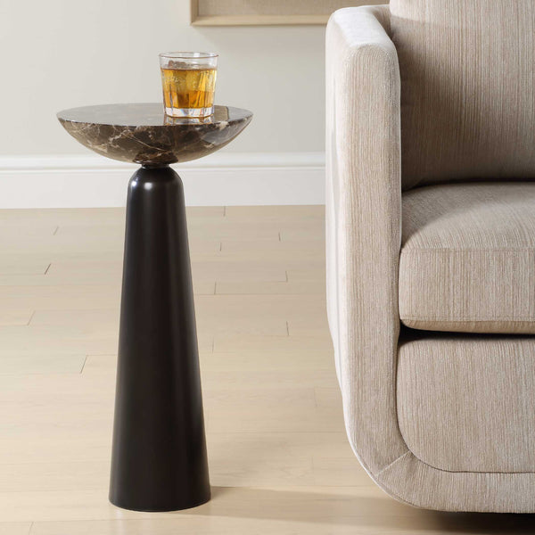 Uttermost Hastings Brown Marble Accent Table - Elegant Iron Base With Unique Natural Stone Design Brown Marble,Iron 50186