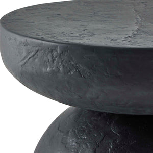 Uttermost Hurlee Stylish Outdoor Accent Table - Durable Glass Reinforced Concrete In Slate Finish Black Concrete 50167