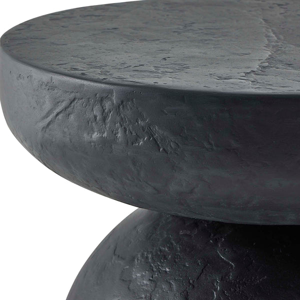 Uttermost Hurlee Stylish Outdoor Accent Table - Durable Glass Reinforced Concrete In Slate Finish Black Concrete 50167