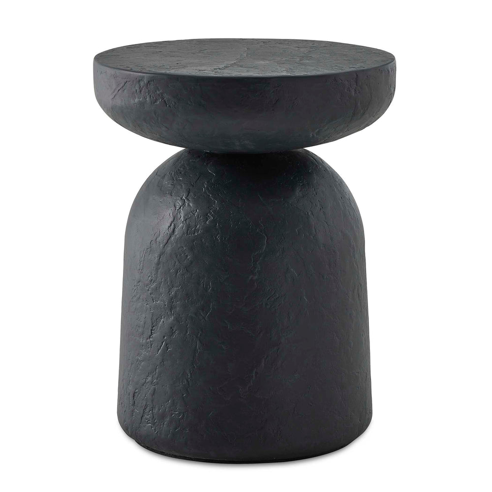 Uttermost Hurlee Stylish Outdoor Accent Table - Durable Glass Reinforced Concrete In Slate Finish Black Concrete 50167