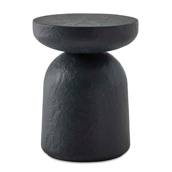 Uttermost Hurlee Stylish Outdoor Accent Table - Durable Glass Reinforced Concrete In Slate Finish Black Concrete 50167