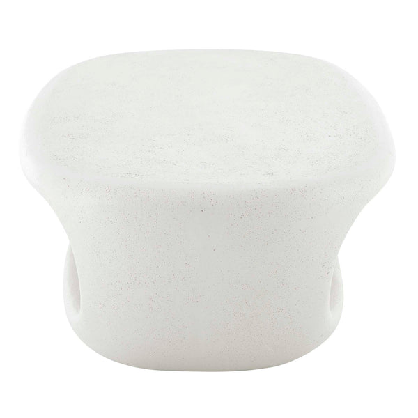 Uttermost Leyton Outdoor Coffee Table - Stylish Glass Reinforced Concrete Design With Storage Space White Cast Gfrc Concrete 50195