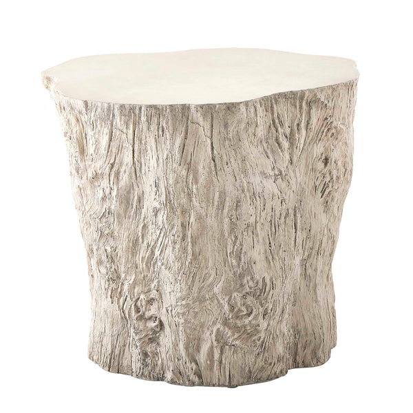 Uttermost Oakmont Outdoor Side Table - Unique Glass Reinforced Concrete With Organic Textured Appeal White Cast Gfrc Concrete 50196