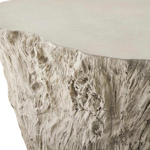 Uttermost Oakmont Outdoor Side Table - Unique Glass Reinforced Concrete With Organic Textured Appeal White Cast Gfrc Concrete 50196