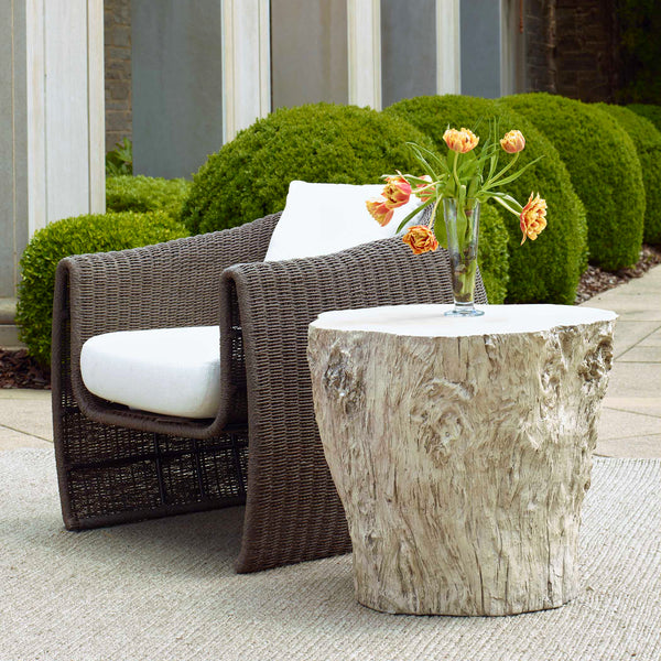 Uttermost Oakmont Outdoor Side Table - Unique Glass Reinforced Concrete With Organic Textured Appeal White Cast Gfrc Concrete 50196