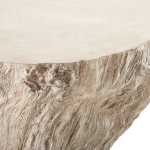 Uttermost Oakmont Outdoor Side Table - Unique Glass Reinforced Concrete With Organic Textured Appeal White Cast Gfrc Concrete 50197
