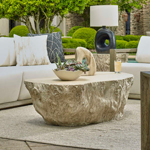 Uttermost Oakmont Outdoor Side Table - Unique Glass Reinforced Concrete With Organic Textured Appeal White Cast Gfrc Concrete 50197