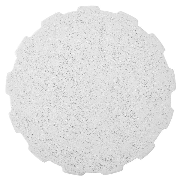 Uttermost Jane Outdoor Accent Table - Chic White Glass Reinforced Concrete For Indoor & Outdoor Use  Cast Gfrc Concrete 50198