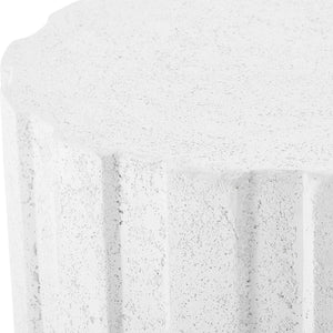 Uttermost Jane Outdoor Accent Table - Chic White Glass Reinforced Concrete For Indoor & Outdoor Use  Cast Gfrc Concrete 50198