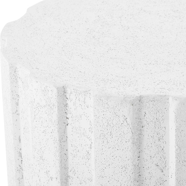 Uttermost Jane Outdoor Accent Table - Chic White Glass Reinforced Concrete For Indoor & Outdoor Use  Cast Gfrc Concrete 50198