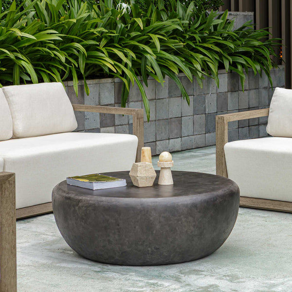 Uttermost Jones Outdoor Coffee Table - Stylish Resin & Concrete Design For Indoor/Outdoor Elegance  Javamix Wood And Plywood With Resin 50252