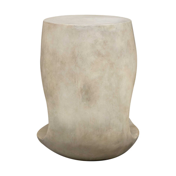 Uttermost Gray Outdoor Accent Table - Modern Cylindrical Design With Unique Cutout Detail For Versatile Use Gray Javamix Wood And Plywood With Resin 50255