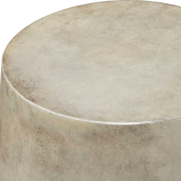 Uttermost Gray Outdoor Accent Table - Modern Cylindrical Design With Unique Cutout Detail For Versatile Use Gray Javamix Wood And Plywood With Resin 50255