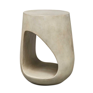 Uttermost Gray Outdoor Accent Table - Modern Cylindrical Design With Unique Cutout Detail For Versatile Use Gray Javamix Wood And Plywood With Resin 50255