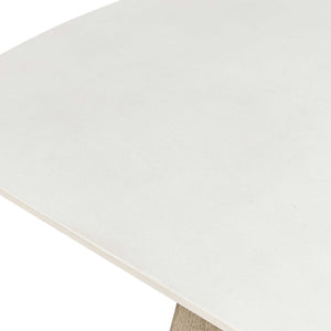 Uttermost Circa Stylish Outdoor Dining Table With Glass-reinforced Concrete Top And Mahogany Legs White,Woodtone Foamboard And Mahogani Wood 50257