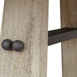 Uttermost Circa Stylish Outdoor Dining Table With Glass-reinforced Concrete Top And Mahogany Legs White,Woodtone Foamboard And Mahogani Wood 50257