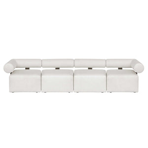 Uttermost Contemporary Modular Outdoor Sofa With Plush Cushions For Ultimate Relaxation Experience Black,White Metal Aluminium And Cushion Crescent Cloud Dancer 53032