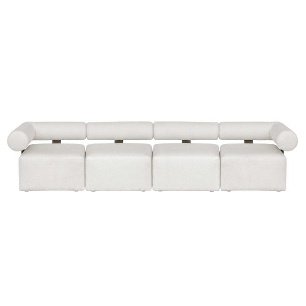 Uttermost Contemporary Modular Outdoor Sofa With Plush Cushions For Ultimate Relaxation Experience Black,White Metal Aluminium And Cushion Crescent Cloud Dancer 53032