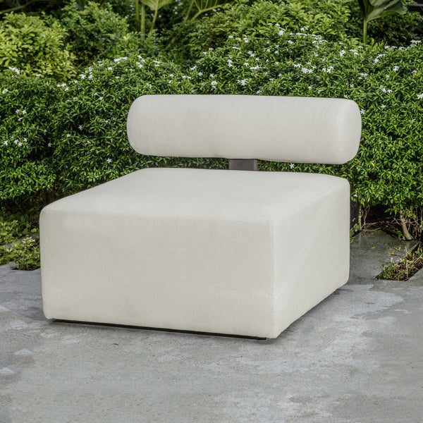 Uttermost Contemporary Modular Outdoor Sofa With Plush Cushions For Ultimate Relaxation Experience Black,White Metal Aluminium And Cushion Crescent Cloud Dancer 53032