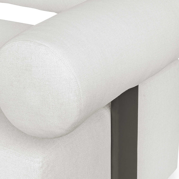 Uttermost Contemporary Modular Outdoor Sofa With Plush Cushions For Ultimate Relaxation Experience Black,White Metal Aluminium And Cushion Crescent Cloud Dancer 53033