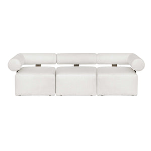 Uttermost Contemporary Modular Outdoor Sofa With Plush Cushions For Ultimate Relaxation Experience Black,White Metal Aluminium And Cushion Crescent Cloud Dancer 53033