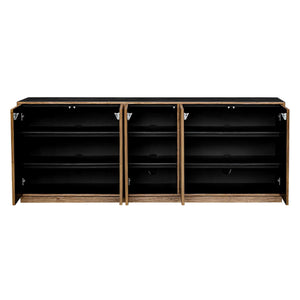 Uttermost Uttermost Kelvin Five-Door Media Console With Concrete Top, Teak-Skin Doors & Solid Mahogany Frame 50267