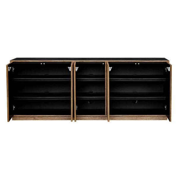Uttermost Uttermost Kelvin Five-Door Media Console With Concrete Top, Teak-Skin Doors & Solid Mahogany Frame 50267