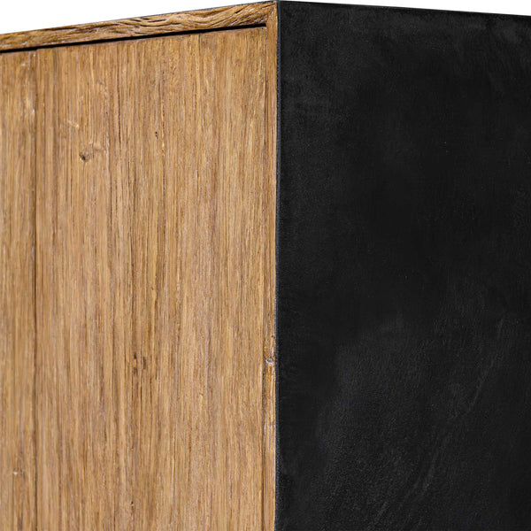 Uttermost Uttermost Kelvin Five-Door Media Console With Concrete Top, Teak-Skin Doors & Solid Mahogany Frame 50267