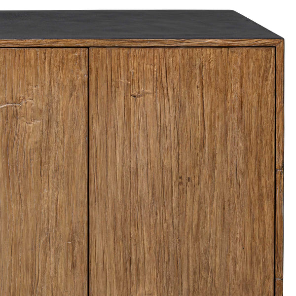 Uttermost Uttermost Kelvin Five-Door Media Console With Concrete Top, Teak-Skin Doors & Solid Mahogany Frame 50267