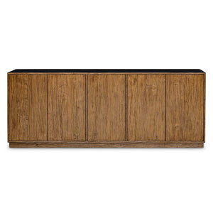 Uttermost Uttermost Kelvin Five-Door Media Console With Concrete Top, Teak-Skin Doors & Solid Mahogany Frame 50267