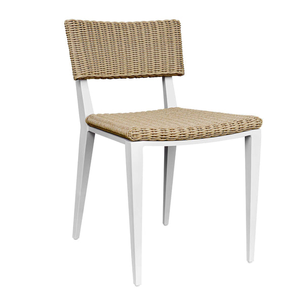 Uttermost Calbas Outdoor Dining Chair - Stylish Comfort With Durable Aluminum And All-weather Wicker White,Woodtone Metal Aluminium And Wicker 50241