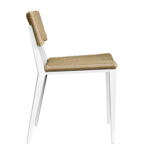 Uttermost Calbas Outdoor Dining Chair - Stylish Comfort With Durable Aluminum And All-weather Wicker White,Woodtone Metal Aluminium And Wicker 50241