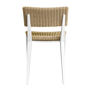 Uttermost Calbas Outdoor Dining Chair - Stylish Comfort With Durable Aluminum And All-weather Wicker White,Woodtone Metal Aluminium And Wicker 50241