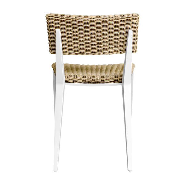 Uttermost Calbas Outdoor Dining Chair - Stylish Comfort With Durable Aluminum And All-weather Wicker White,Woodtone Metal Aluminium And Wicker 50241