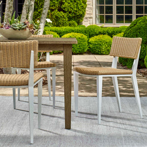 Uttermost Calbas Outdoor Dining Chair - Stylish Comfort With Durable Aluminum And All-weather Wicker White,Woodtone Metal Aluminium And Wicker 50241