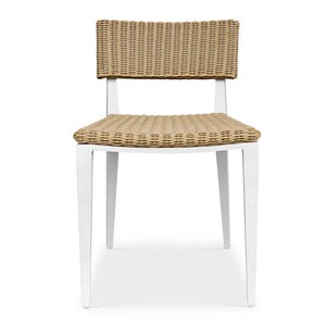Uttermost Calbas Outdoor Dining Chair - Stylish Comfort With Durable Aluminum And All-weather Wicker White,Woodtone Metal Aluminium And Wicker 50241