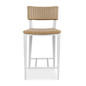 Uttermost Calbas Outdoor Counter Stool – Stylish Comfort With Elegant Wicker For Your Patio Bliss White,Woodtone Metal Aluminium And Wicker 50242