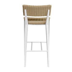 Uttermost Calbas Outdoor Counter Stool – Stylish Comfort With Elegant Wicker For Your Patio Bliss White,Woodtone Metal Aluminium And Wicker 50243
