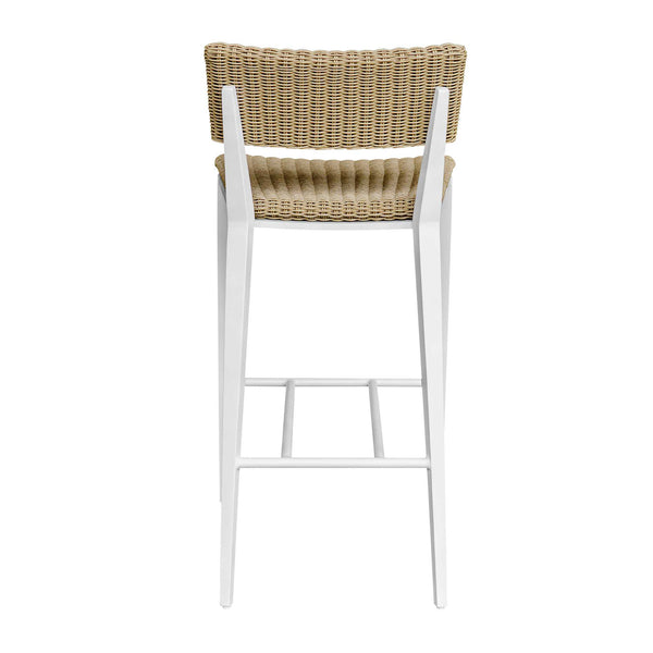 Uttermost Calbas Outdoor Counter Stool – Stylish Comfort With Elegant Wicker For Your Patio Bliss White,Woodtone Metal Aluminium And Wicker 50243