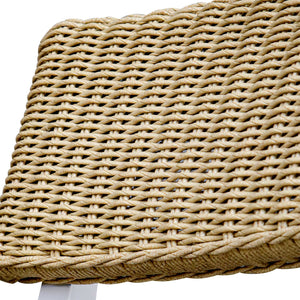 Uttermost Calbas Outdoor Counter Stool – Stylish Comfort With Elegant Wicker For Your Patio Bliss White,Woodtone Metal Aluminium And Wicker 50243