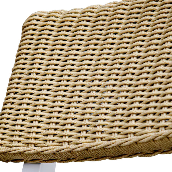 Uttermost Calbas Outdoor Counter Stool – Stylish Comfort With Elegant Wicker For Your Patio Bliss White,Woodtone Metal Aluminium And Wicker 50243