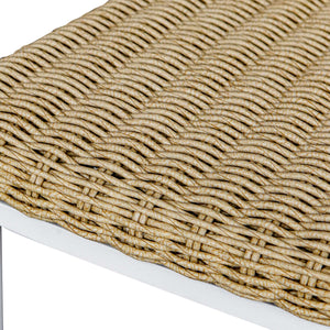 Uttermost Calbas Outdoor Counter Stool – Stylish Comfort With Elegant Wicker For Your Patio Bliss White,Woodtone Metal Aluminium And Wicker 50243