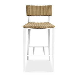 Uttermost Calbas Outdoor Counter Stool – Stylish Comfort With Elegant Wicker For Your Patio Bliss White,Woodtone Metal Aluminium And Wicker 50243