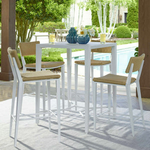 Uttermost Montellano White Outdoor Bar Table – Sleek Aluminum Design For Stylish Entertaining Space White Metal Aluminium 50238