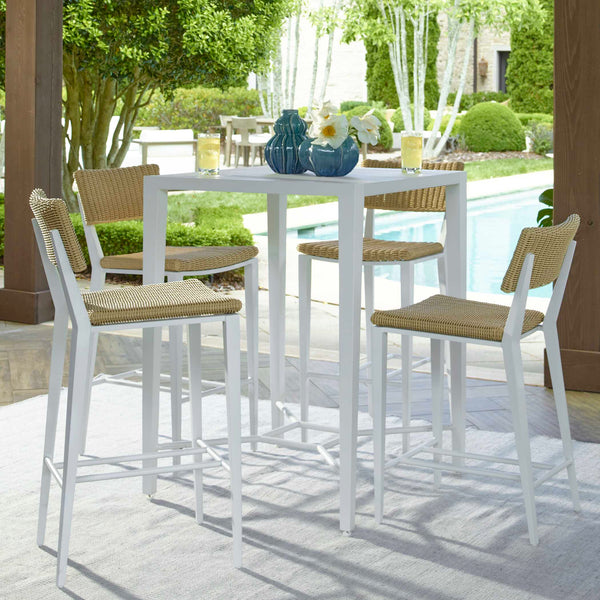 Uttermost Montellano White Outdoor Bar Table – Sleek Aluminum Design For Stylish Entertaining Space White Metal Aluminium 50238