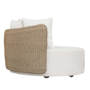 Uttermost Sunset Outdoor Swivel Day Bed – Plush Comfort In Light Gray Wicker With Weatherproof Fabric Gray,White Metal Aluminium And Cushion Crescent Cloud Dancer 53034