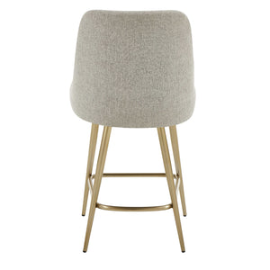 Uttermost Uttermost Bramwell Heathered Taupe Upholstered Counter Stool With Swivel-Return & Brushed Gold Base 53026